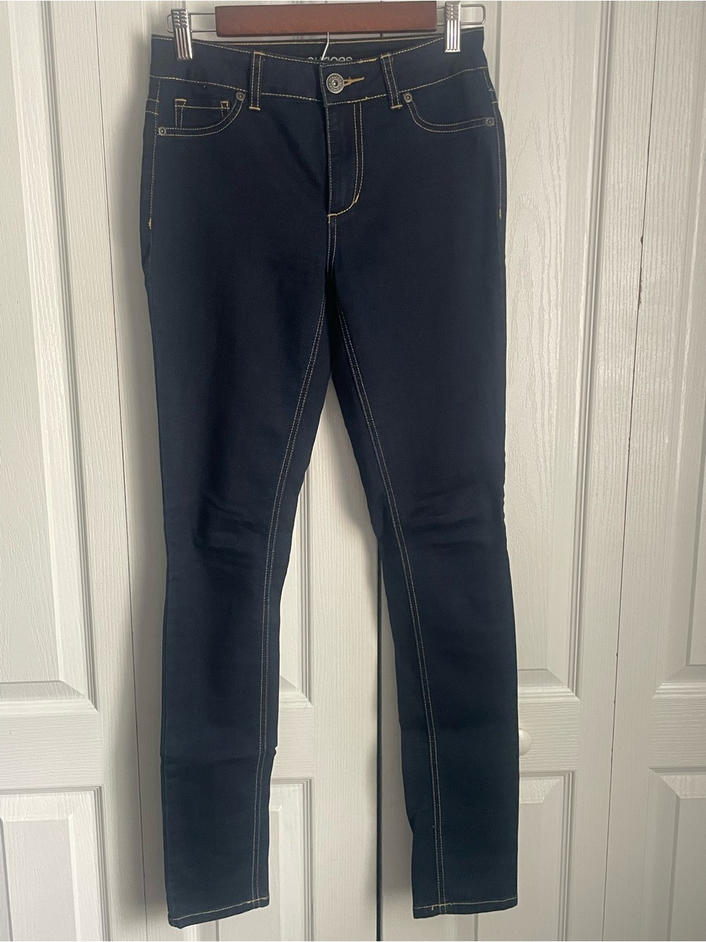 Maurices Dark Blue High Rise Jeggings with Contrast Stitching, XS